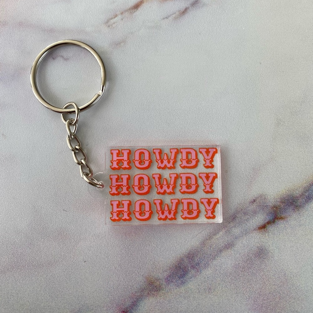 Brand new cute pink howdy keychain